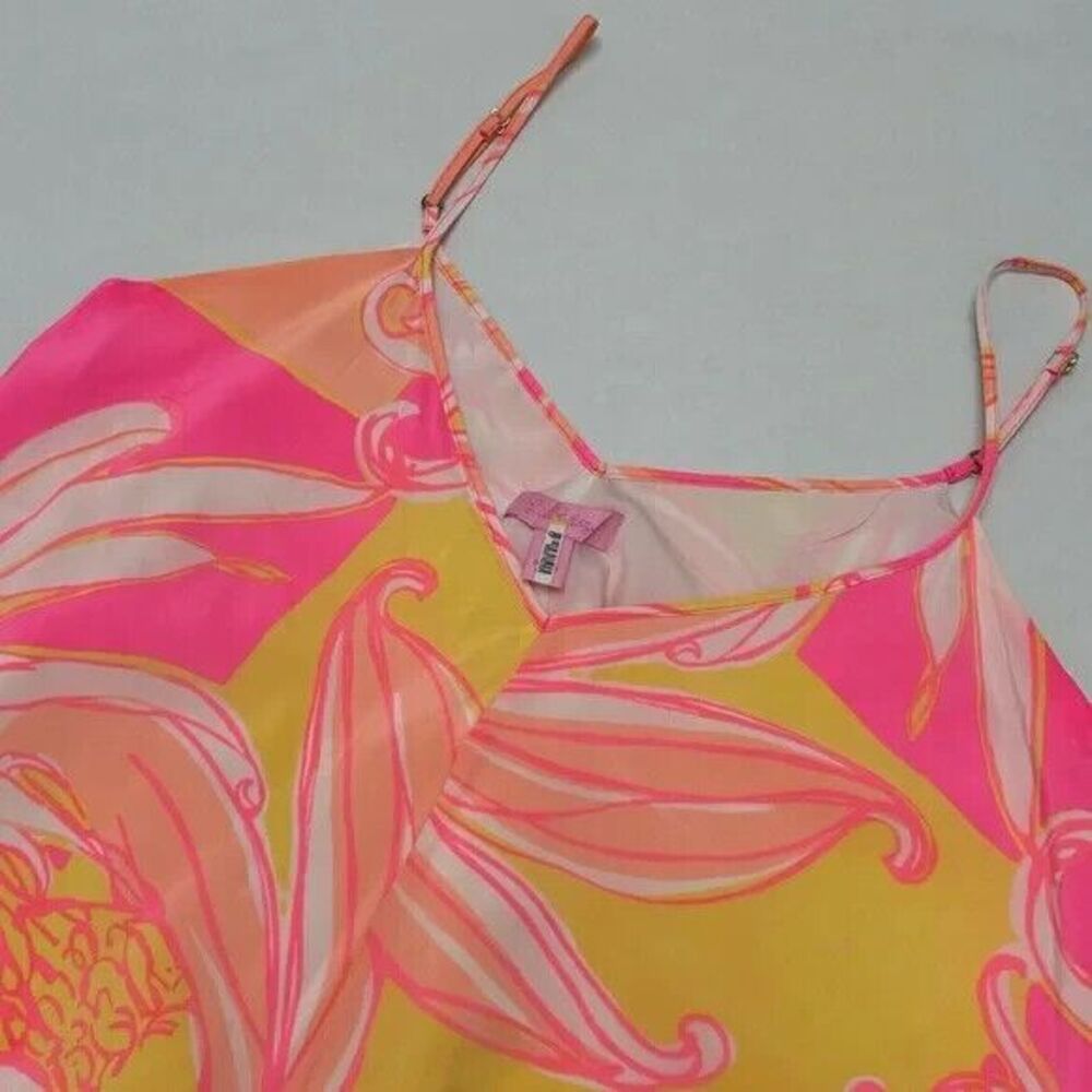Lilly Pulitzer Silk Clara Trapeze Lined Dress Just A Splash Pink size XS